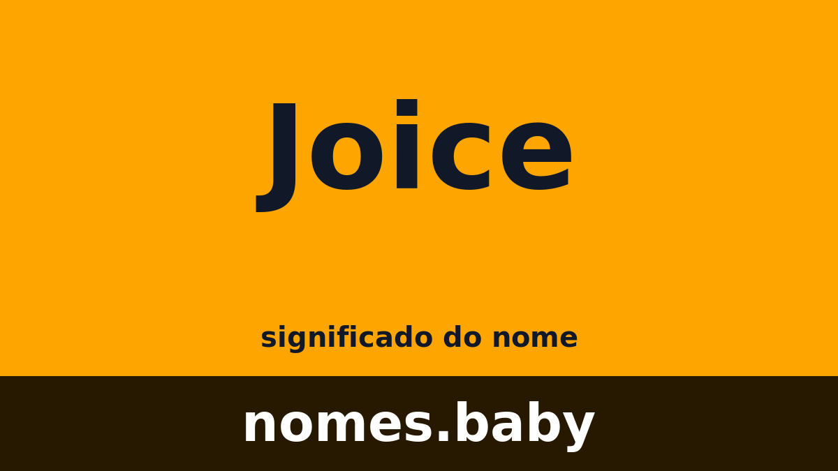 Significado do nome Joice