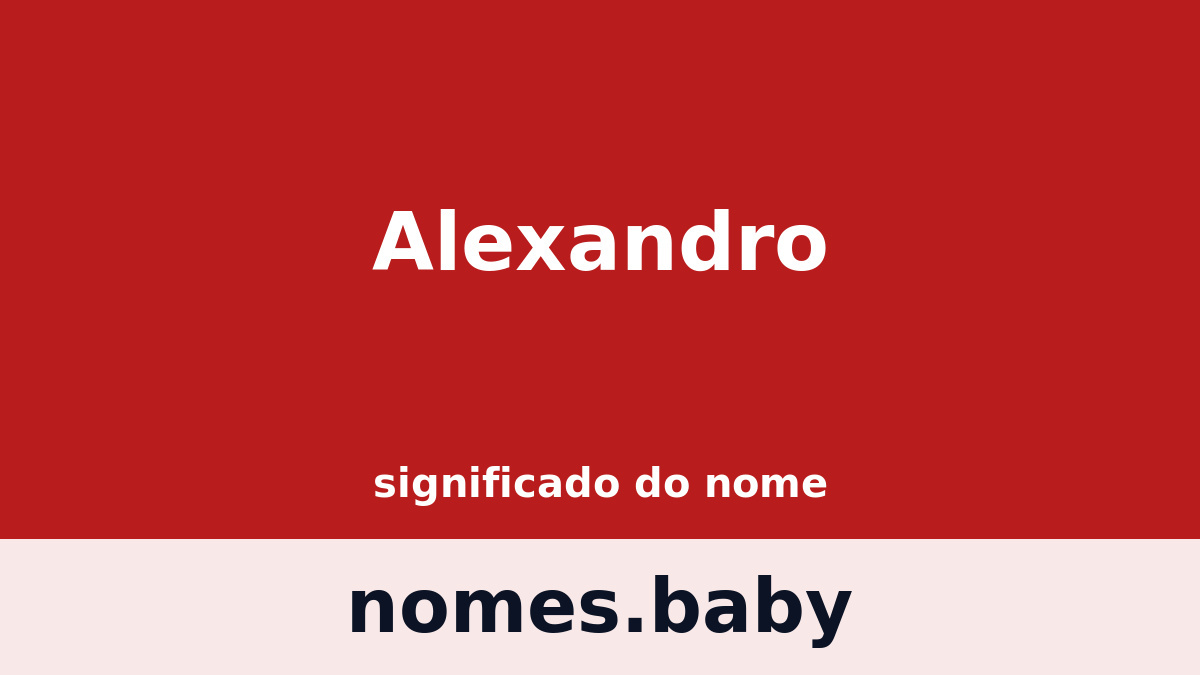 Significado do nome Alexandro