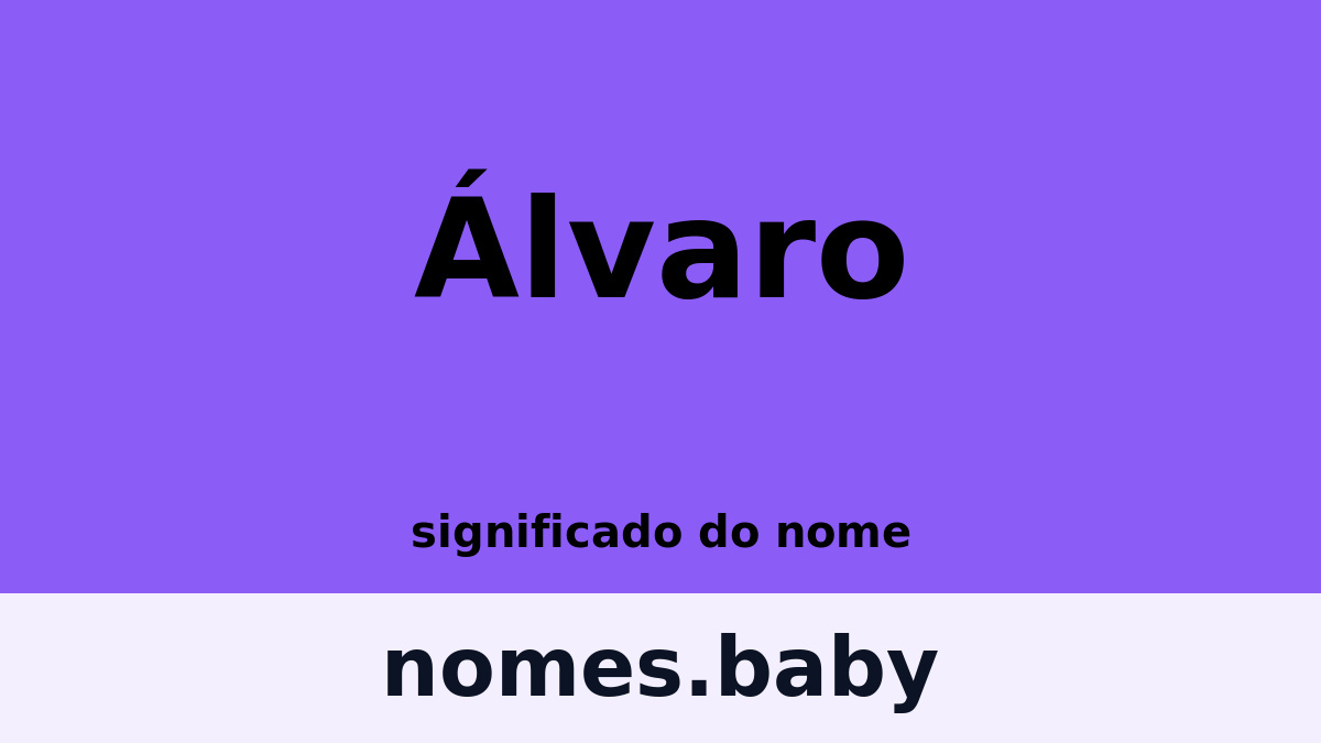 Significado do nome Álvaro