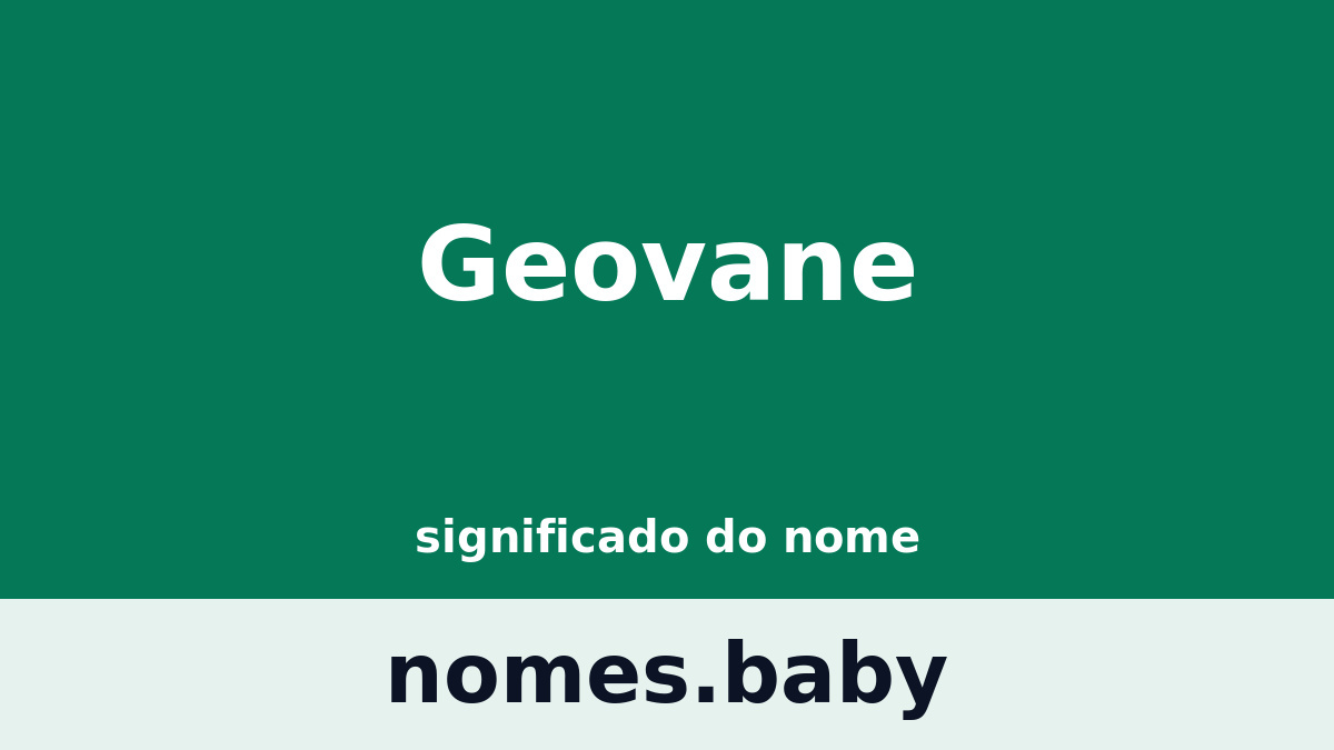 Significado do nome Geovane