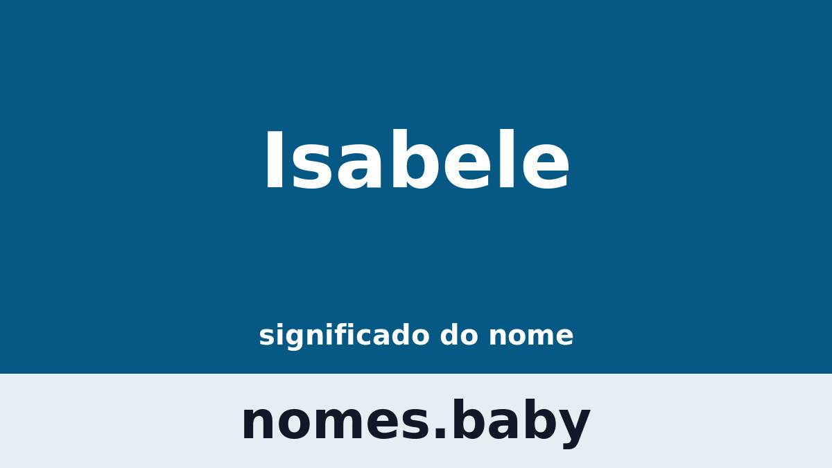 Significado do nome Isabele