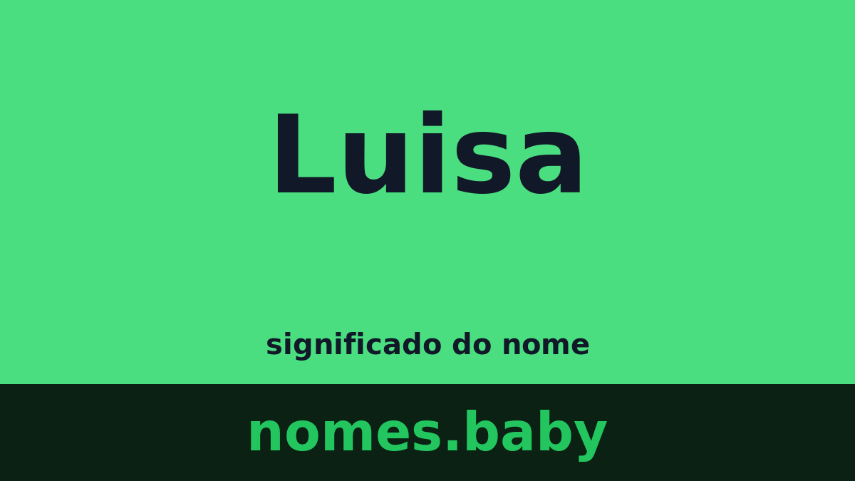 Significado do nome Luisa