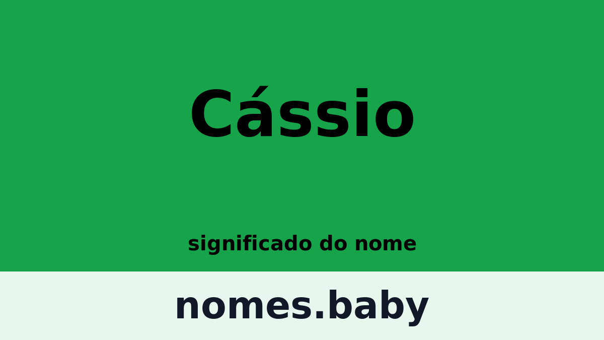 Significado do nome Cássio